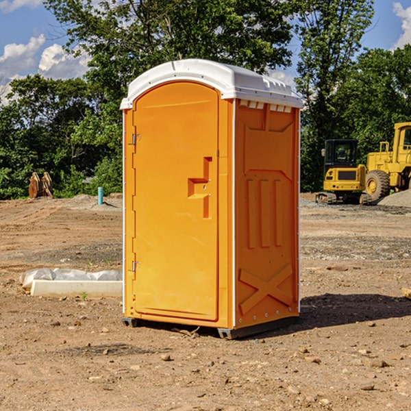 how often are the portable restrooms cleaned and serviced during a rental period in Goodland